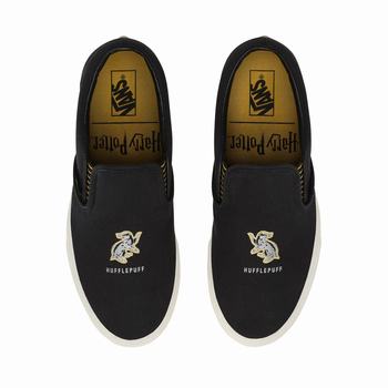 Damske Slip On Tenisky Vans x HARRY POTTER™ Hufflepuff Čierne VA93QYZCP